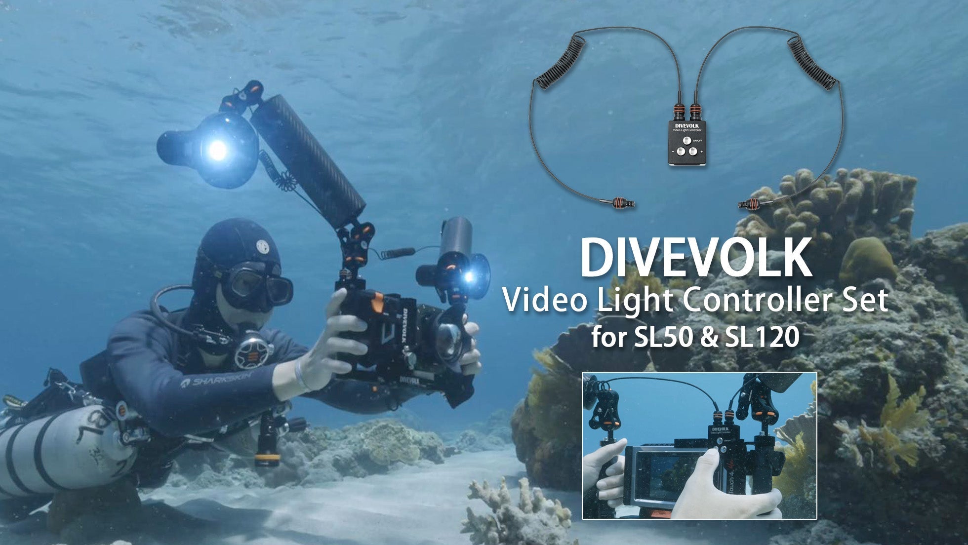 DIVEVOLK underwater diving video light controller for photography