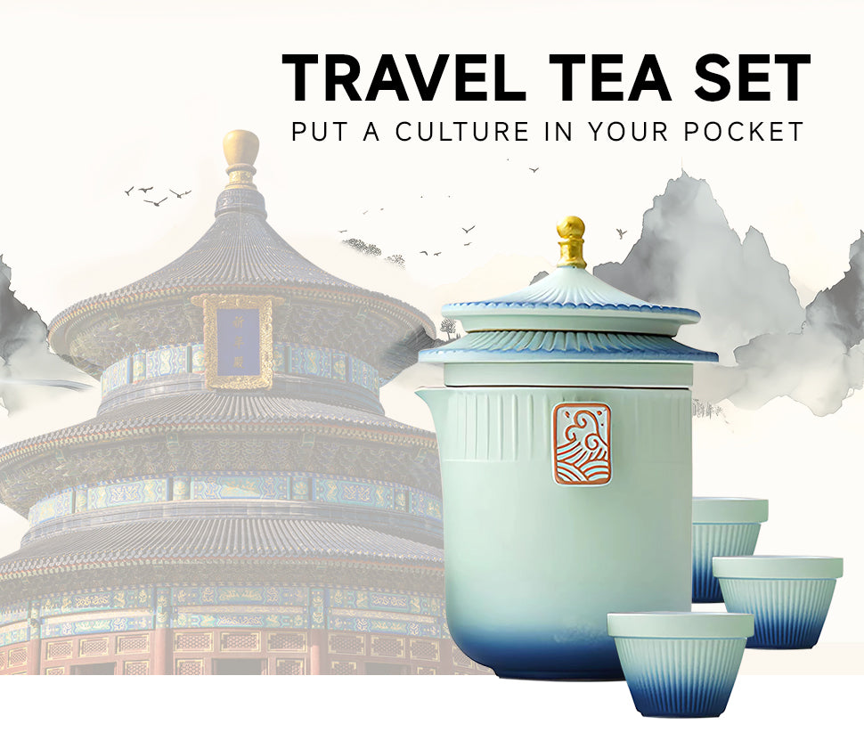 DIVEVOLK Ceramic Portable Traval Tea Set