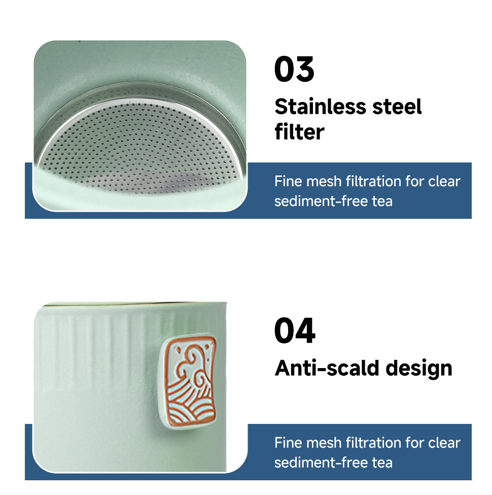 DIVEVOLK Ceramic Portable Traval Tea Set