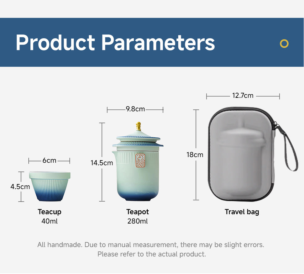 DIVEVOLK Ceramic Portable Traval Tea Set