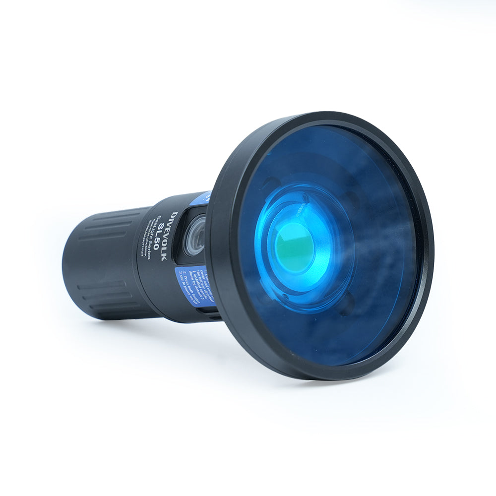 DiveVolk SL50 blue light filter for underwater video.
