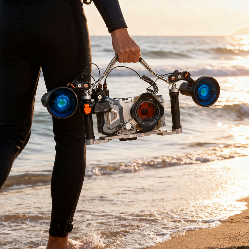 DIVEVOLK SeaTouch 4 Max Plus 딥 다이브 키트(iPhone 및 대부분의 Android 스마트폰용 듀얼 라이트 포함), 다이브 하우징, 방수 휴대폰 케이스