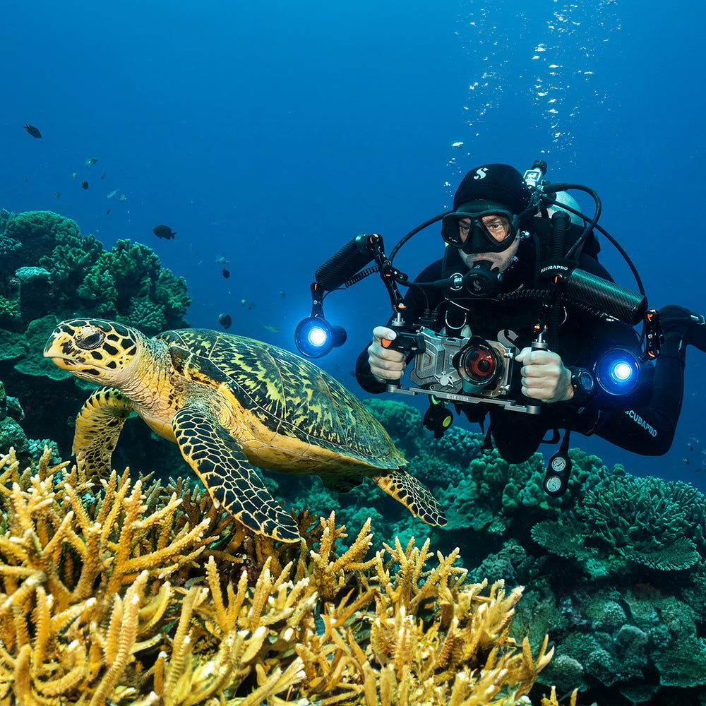 DIVEVOLK SeaTouch 4 Max Plus Комплект для глубокого погружения с двойной подсветкой для iPhone и большинства смартфонов Android, корпусом для погружения, водонепроницаемым чехлом для телефона