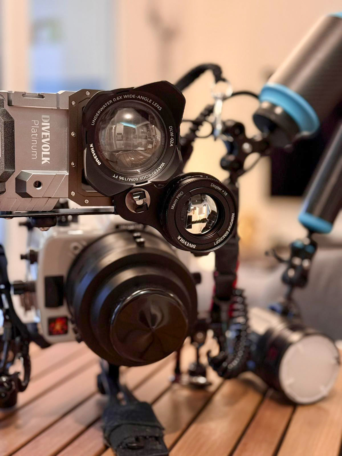 Divevolk Seatouch 4 Max Plus 拡張クランプ、水中写真用 67mm アダプターアーム付き