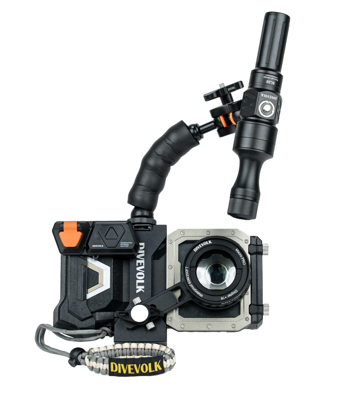 DiveVolk SeaTouch 4 Max macro kit with light