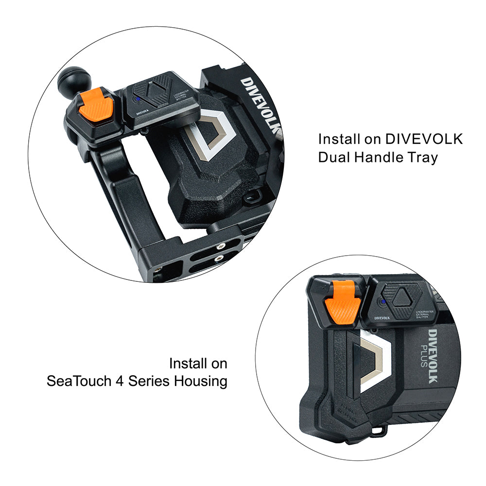 DIVEVOLK Unterwasser-Außenverschluss für Gehäuse der Seatouch 4 Max-Serie