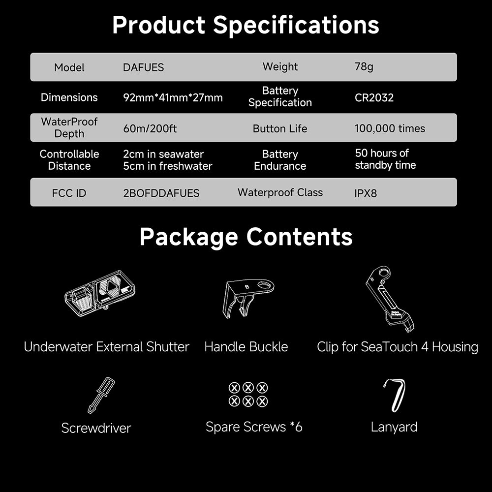 DIVEVOLK Unterwasser-Außenverschluss für Gehäuse der Seatouch 4 Max-Serie