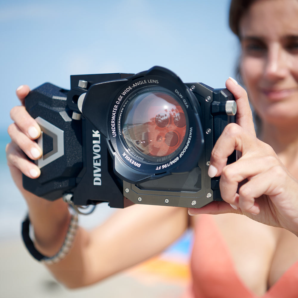 SeaTouch 4 Max underwater housing with wide lens