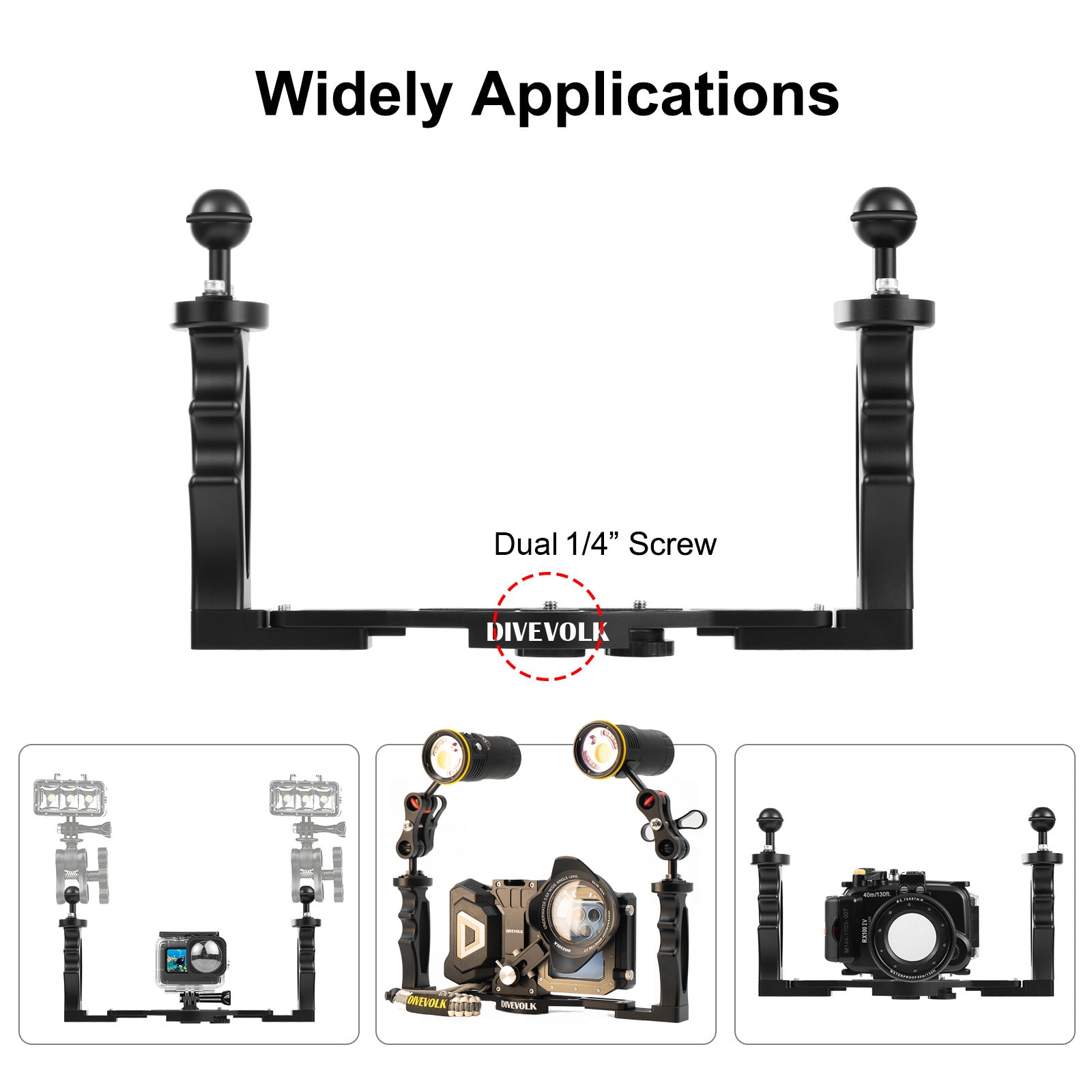 DiveVolk Dual Handle Tray for Underwater Camera System