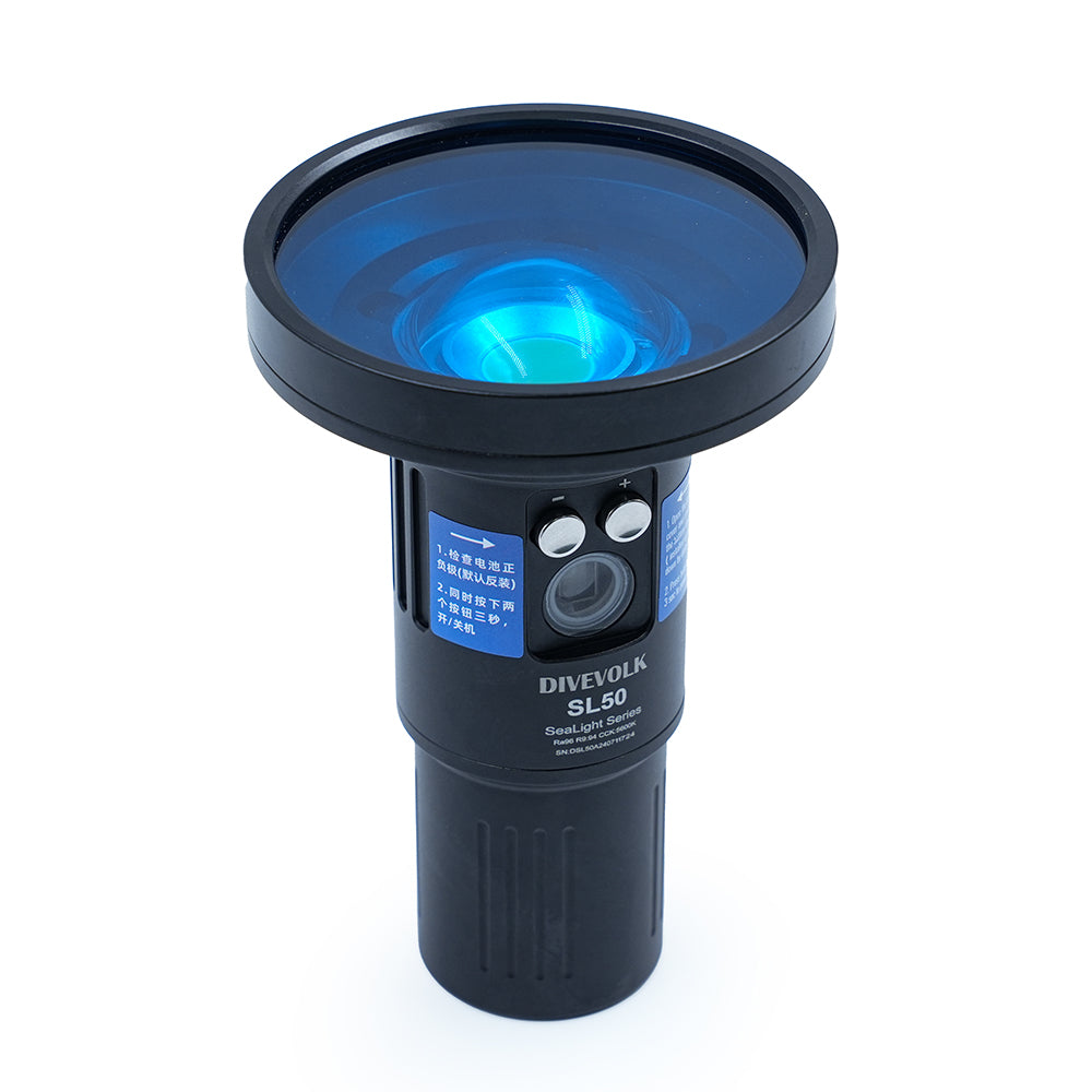 DiveVolk SL50 underwater blue light filter.