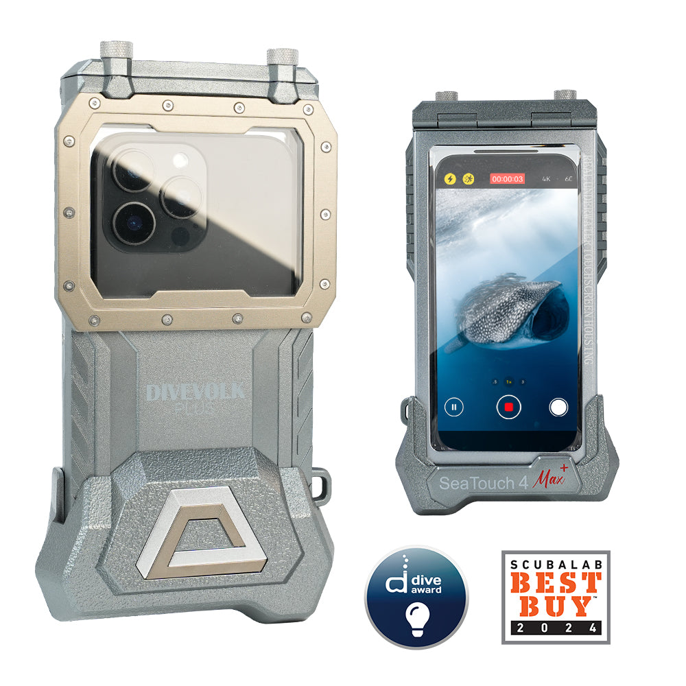 DiveVolk SeaTouch 4 Max Plus underwater phone case.