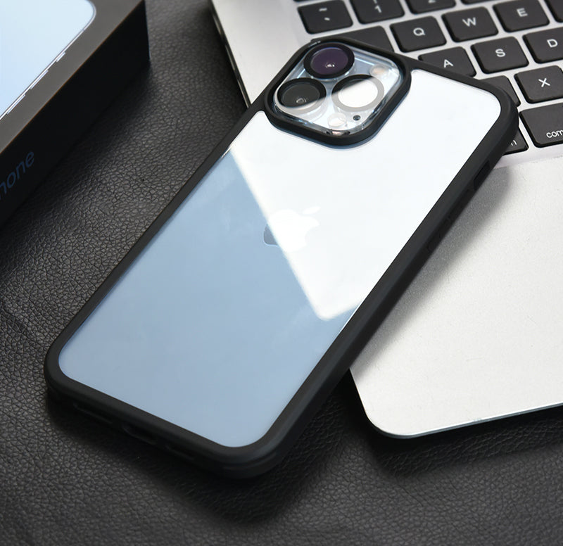 DiveVolk iPhone clear case, black bumper