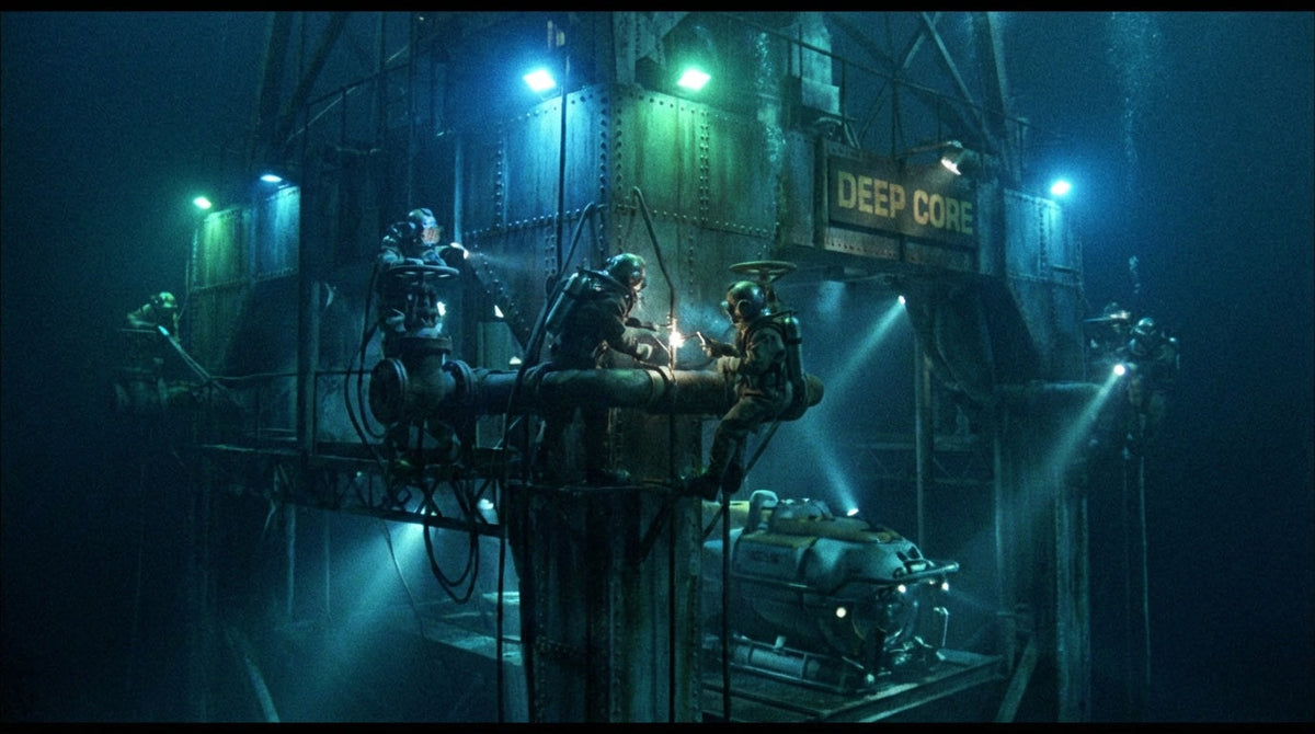 The Abyss Deep Core underwater drilling platform cinematic scene