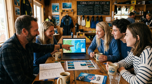 dive club planning meeting whiteboard