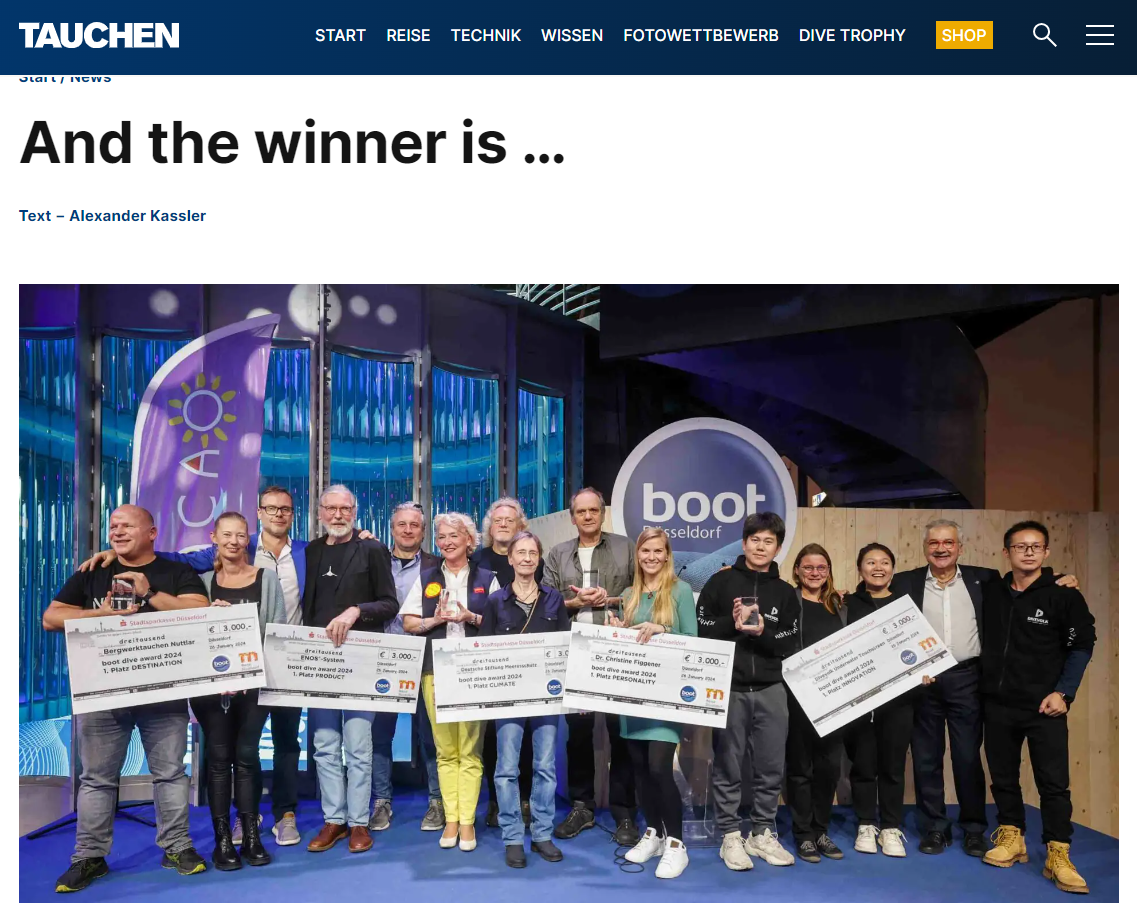 DIVEVOLK Wins 2024 Boot Dive Award for Innovation