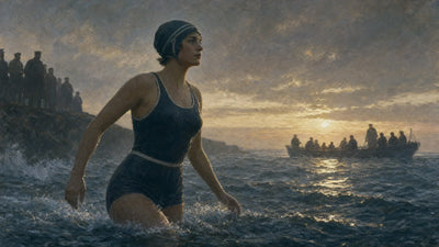 gertrude ederle channel swim illustration