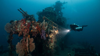 HMS Hermes WWII aircraft carrier wreck dive site in Trincomalee Sri Lanka