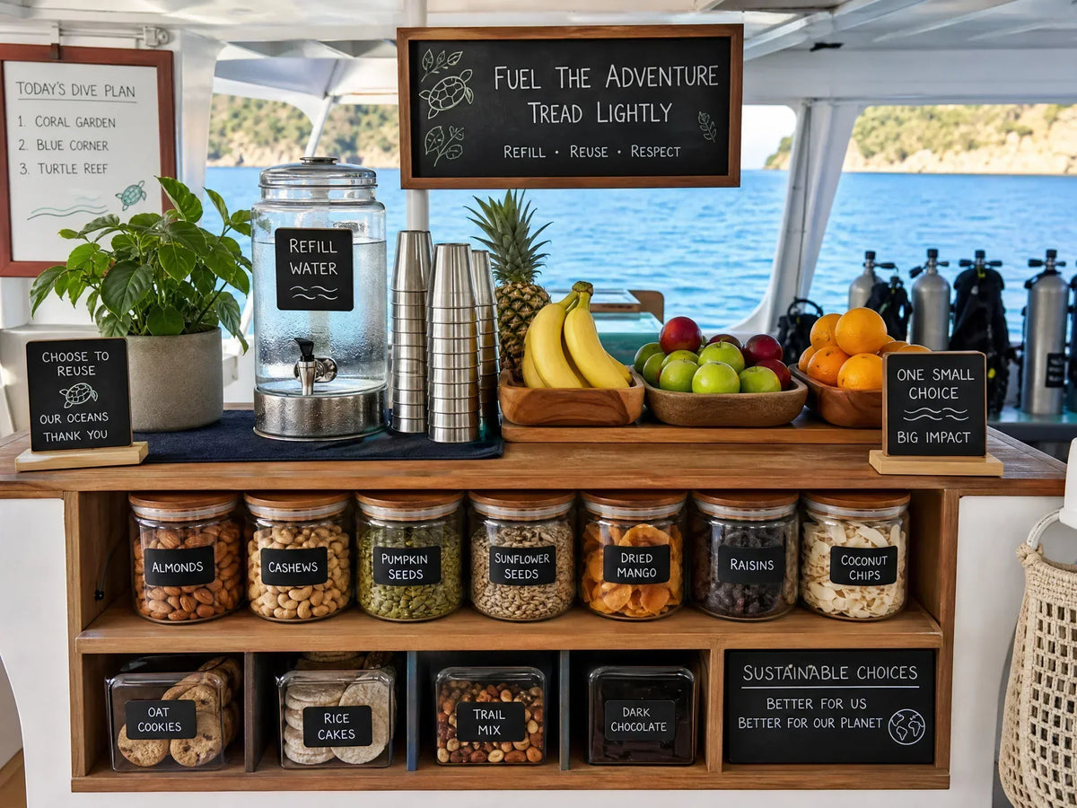 low waste liveaboard snack station