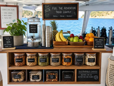 low waste liveaboard snack station