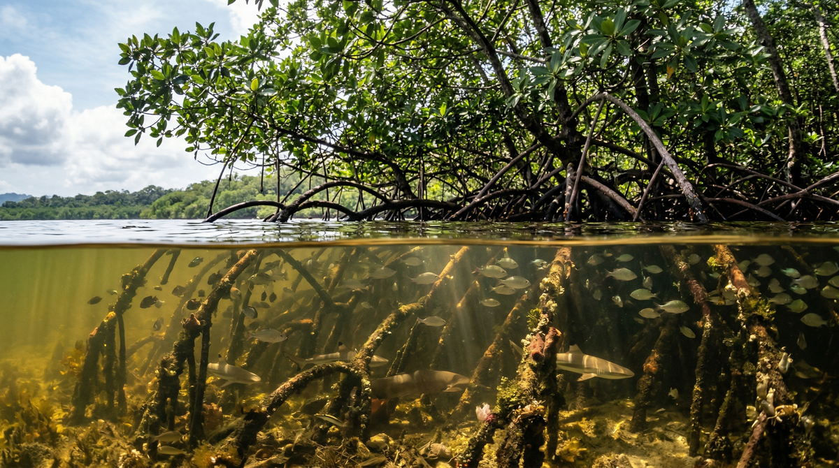 mangrove forest underwater roots fish