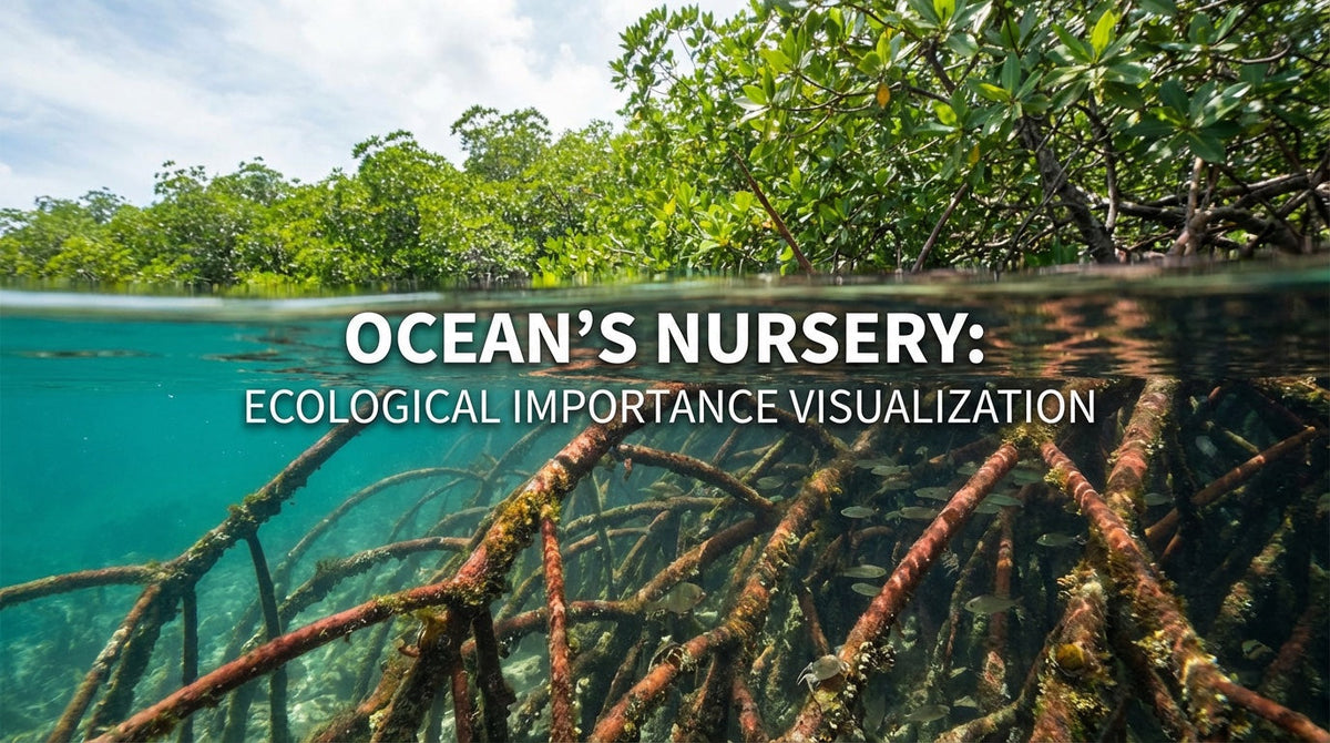 Underwater mangrove root system serving as ocean nursery for juvenile marine life