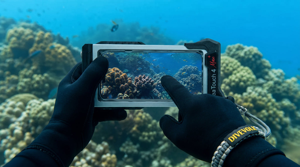 pov hands touchscreen housing reef