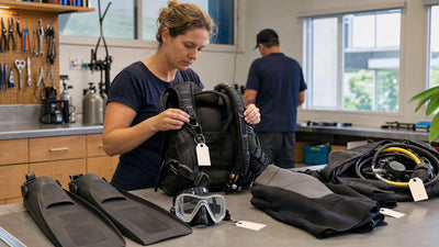 scuba gear donation sorting