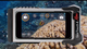 UWACAM AUTO mode interface on iPhone inside DIVEVOLK SeaTouch 4 Max underwater housing