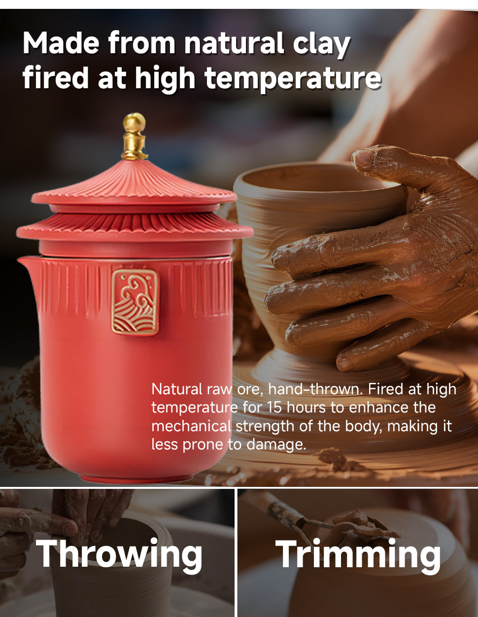 DIVEVOLK Ceramic Portable Traval Tea Set