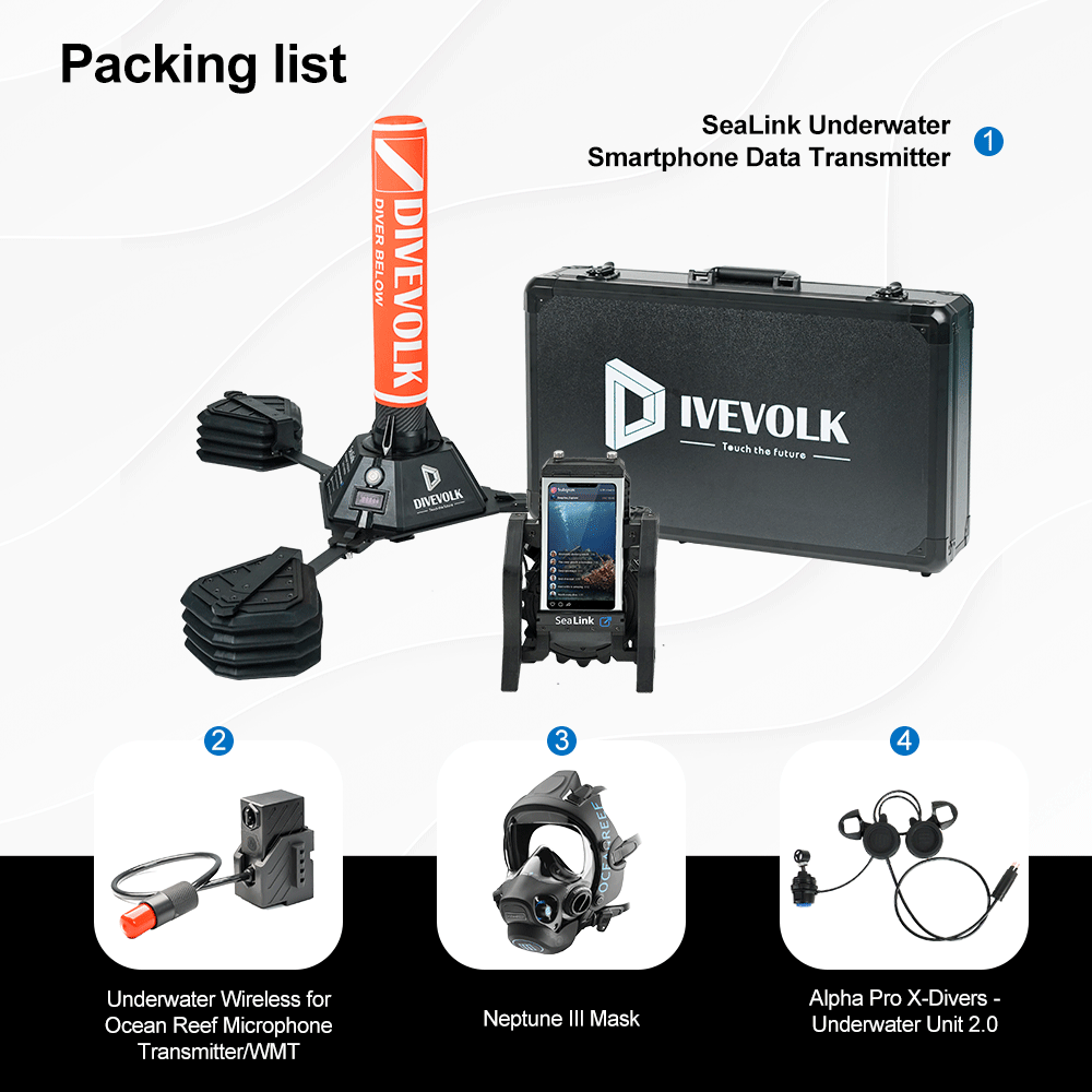 DIVEVOLK x Ocean Reef SeaLink Neptune Underwater Communication & Livestream Kit