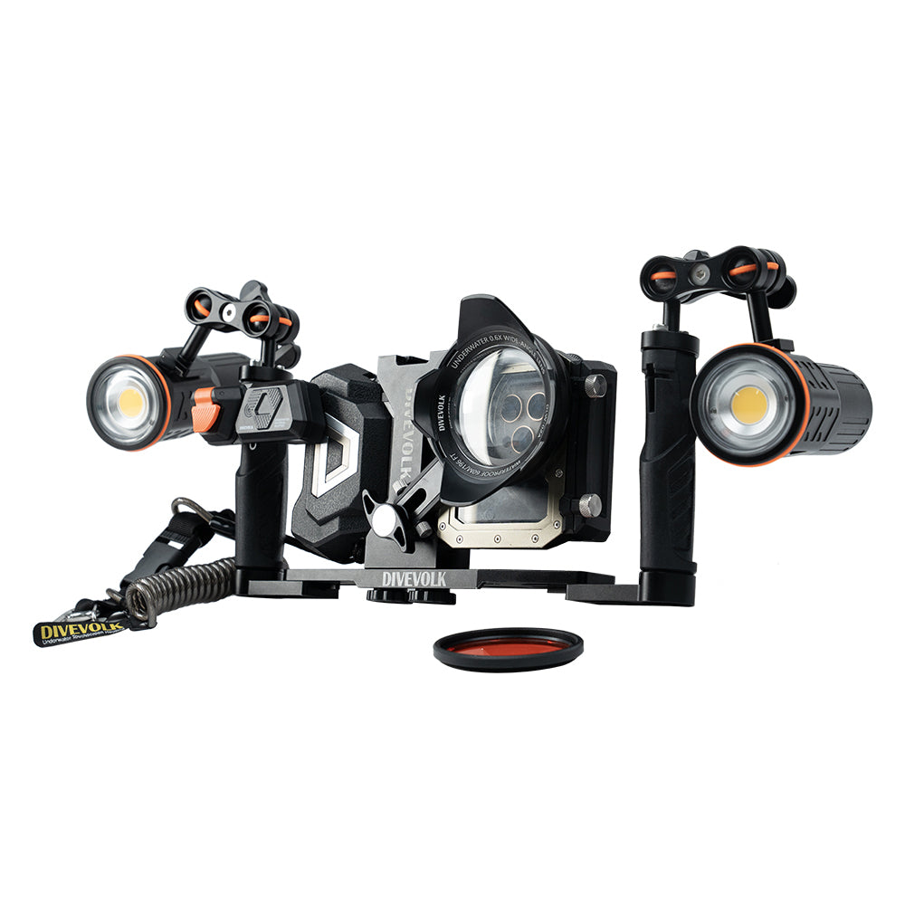 SeaTouch 4 Max Plus Deep Dive Kit with dual dive light and underwater wide angle wet lens and filter