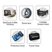 Kit DIVEVOLK SeaTouch 4 Max con lente dome per iPhone 12/12 Pro/12 Pro Max/13/13 Pro/13 Pro Max/14/14 PLUS/14 Pro/14 Pro Max/15/15 Pro/15 Plus/15 Pro Max