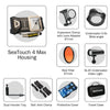 DIVEVOLK SeaTouch 3 PROダイブライトハンドルキット/水中電話ダイビングハウジング付き、2000ルーメンダイブライトと電話ダイビングケース用のシングルデュアルハンドルトレイ、防水電話ケース、スマートフォンハウジング、iPhoneダイビングケース