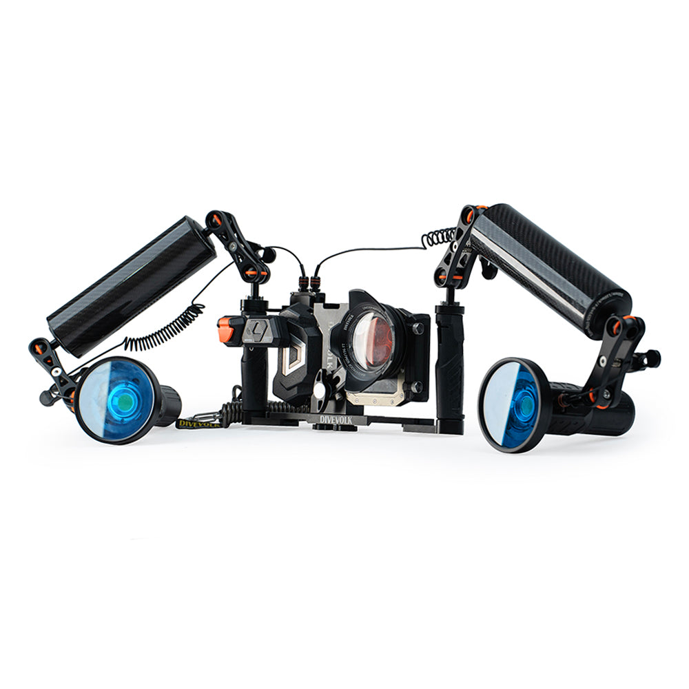 DiveVolk underwater photo gear with Extended Ball Joint Clamp