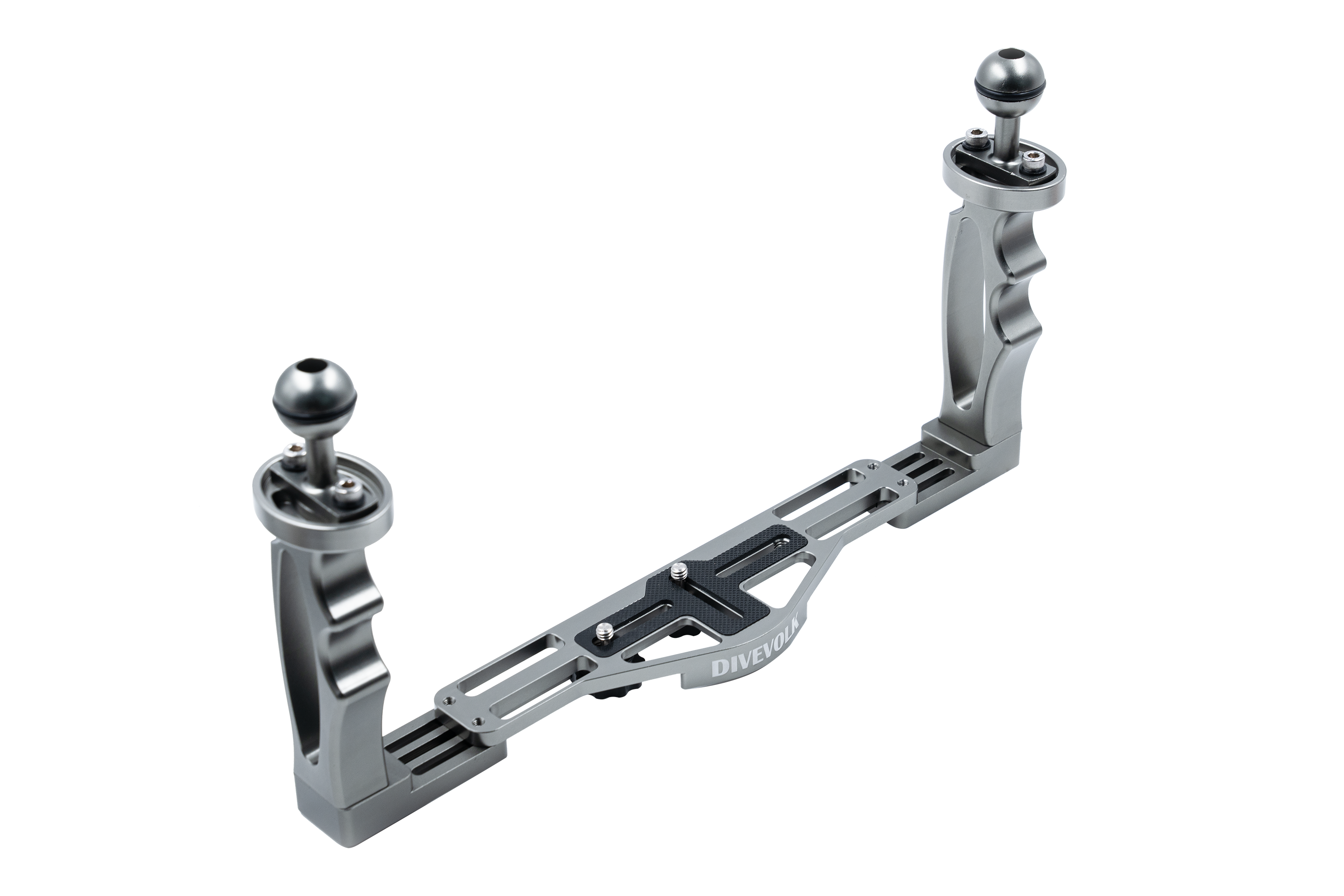 DIVEVOLK Dual Handle Tray for smartphone underwater housing, compact camera housing, action camera, Gopro, DJI Action, Insta360