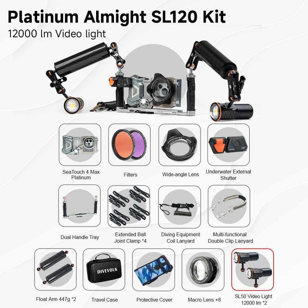DIVEVOLK SeaTouch 4 Max Platinum Underwater Housing Almighty Kit 
