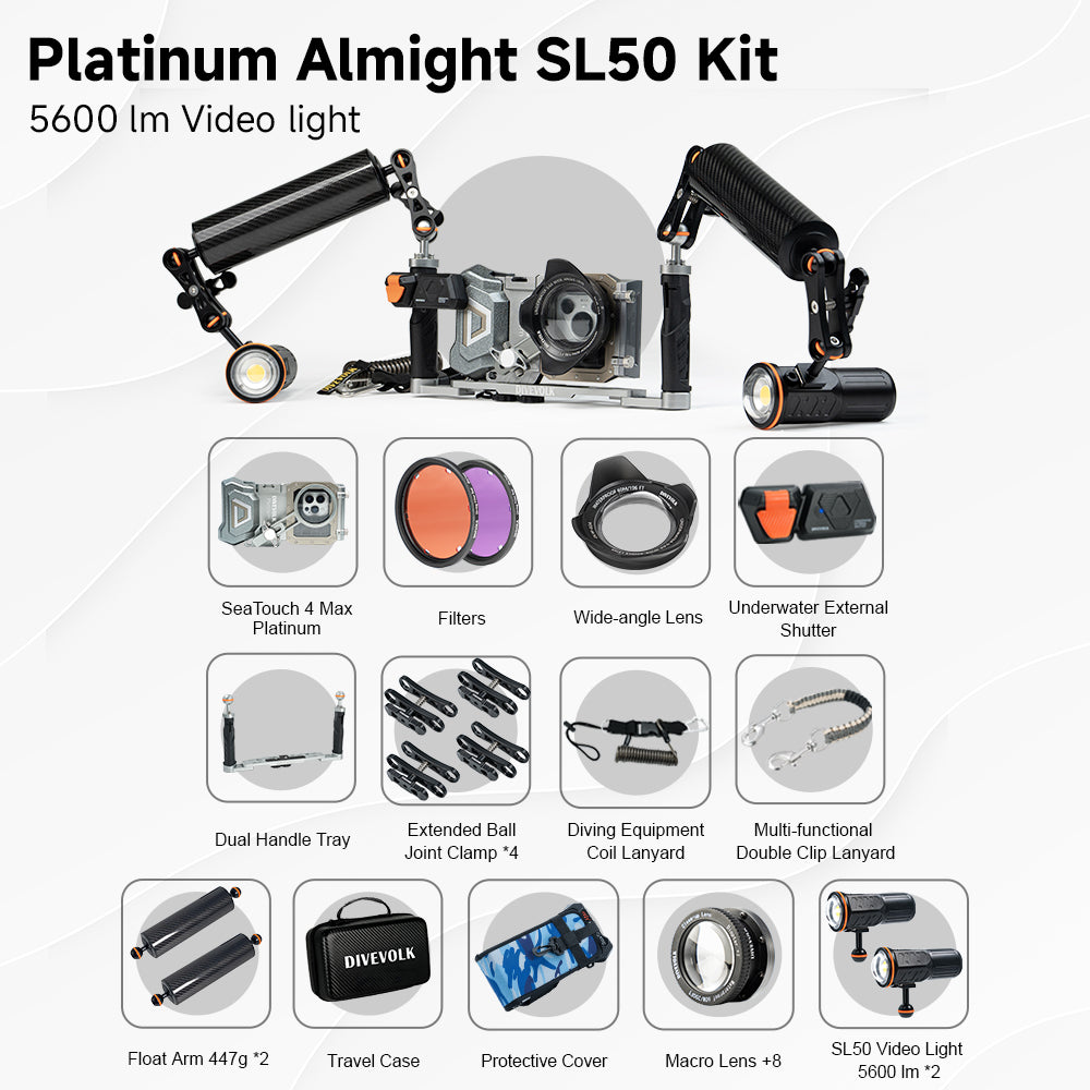 DIVEVOLK SeaTouch 4 Max Platinum Underwater Housing Almighty Kit 