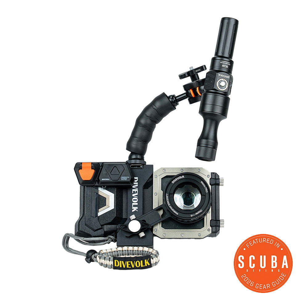 DIVEVOLK SeaTouch 4 MAX PLUS Underwater Advance Macro Kit для iPhone и большинства Android, бокс для дайвинга при макросъемке