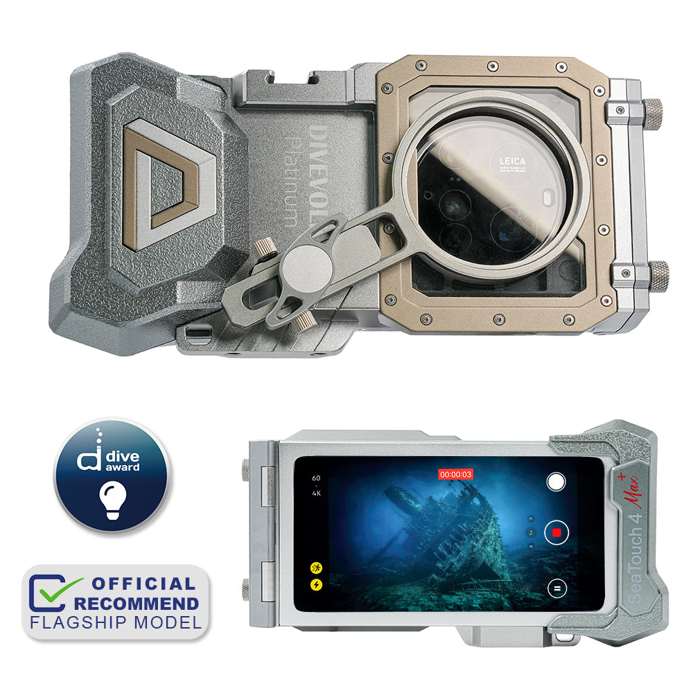DIVEVOLK SeaTouch 4 Max Platinum V2 dive housing for phone and the best underwater camera for photography