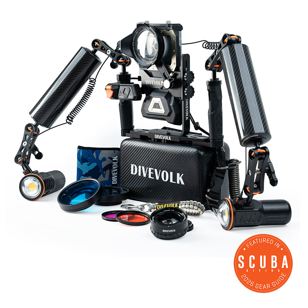 DIVEVOLK SeaTouch 4 Max Plus Kit de boîtier sous-marin tout-puissant pour iPhone et la plupart des smartphones Android, boîtier de plongée, coque de téléphone étanche