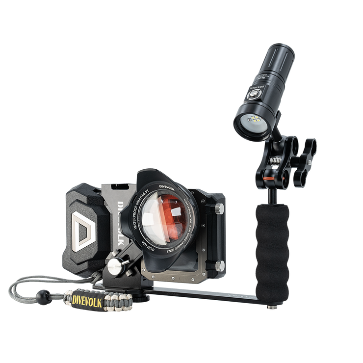 DIVEVOLK SeaTouch 3 PRO Tauchlampe mit Handgriff Kit/ Unterwassertelefon d