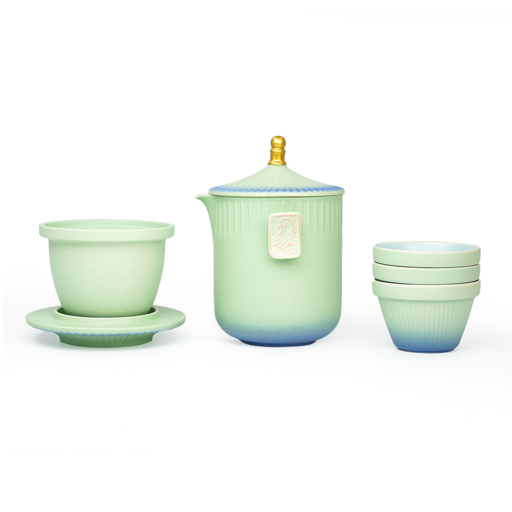 DIVEVOLK Ceramic Portable Traval Tea Set