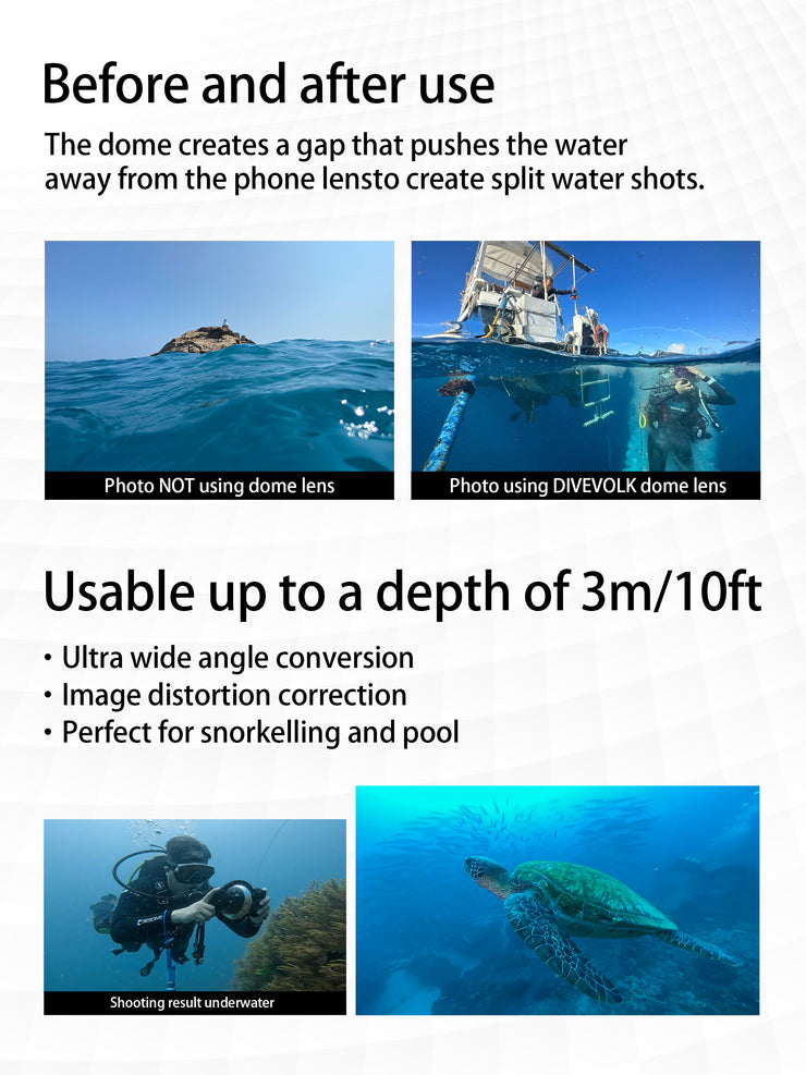 Kit DIVEVOLK SeaTouch 4 MAX avec objectif grand angle 0.6X pour iPhone 12 PRO MAX/13 PRO/13 PRO MAX