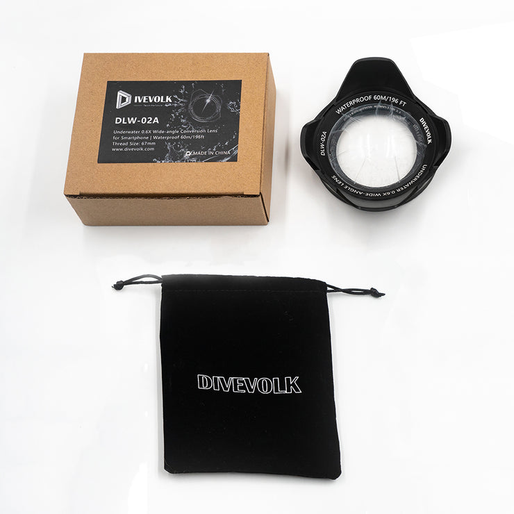 Underwater Wide-angle Conversion Lens X0.6  for DIVEVOLK Housing and Action Camera
