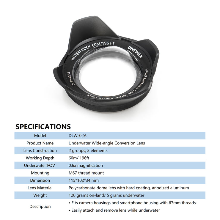 DIVEVOLK SeaTouch 4 MAX kit including 0.6X wide angle lens, expansion clamp and dual handle tray